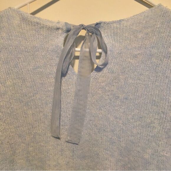 LC SUPER SOFT PEPLUM BALLOON SLEEVE SWEATER! Chiffon bow neck tie - Picture 8 of 13